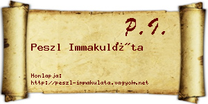 Peszl Immakuláta névjegykártya